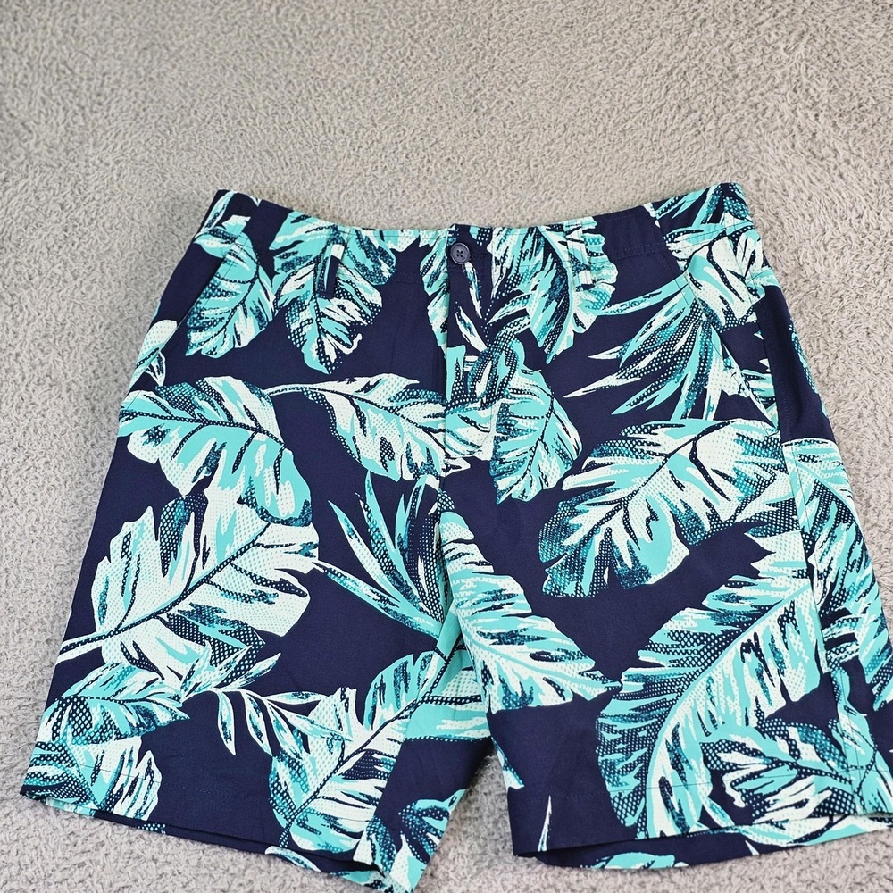 Under Armour Shorts Mens 34 Blue Floral Chino Stretch Golf Tropical 9 Inseam